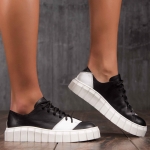 Battle Leather Sneakers, Black Color