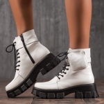 Techno Boots With Mini Coin Pouches, White Color