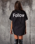 Follow Me Graphic Shirt, Black Color