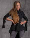 Olympia Asymmetric Shirt, Black Color