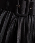 Extra Midi Belted Skirt, Black Color