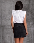 Moderate denim skirt, Black Color