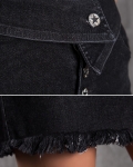 Moderate denim skirt, Black Color