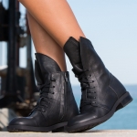 Freya Lace up ankle boots, Black Color