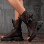 Atlantic Boots With Netting, Black Color