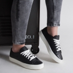Fashion and Chill Leather Sneakers, Silver Color