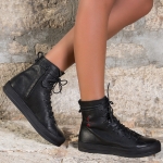 Across Town Leather High Top Sneakers, Black Color
