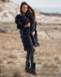 Grandioso Long Fur Vest, Grey Color