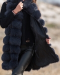 Grandioso Long Fur Vest, Black Color