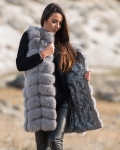 Grandioso Long Fur Vest, White Color