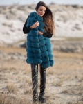 Grandioso Long Fur Vest, Blue Color