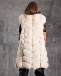 Grandioso Long Fur Vest, Red Color