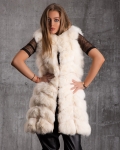 Grandioso Long Fur Vest, White Color