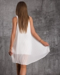 Riviera Pleated Dress, White Color