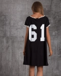 Select Dress With Lace Trim, Black Color