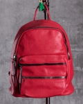 Kelly Faux Leather Backpack, Red Color