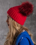 Better Now Double Pom Beanie, Red Color