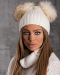 Better Now Double Pom Beanie, White Color
