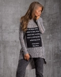 Love Letter Fine-Knit Top, Grey Color
