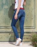 Twist Jeans With A Belt, Blue Color