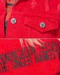 Scarlett Denim Jacket, Red Color