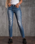 Flawless Distressed Jeans, Blue Color