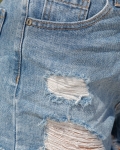 Siesta Distressed Shorts, Blue Color