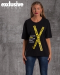 Don't Cross Oversized T-Shirt, Black Color