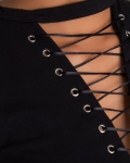 Tease Me Lace-Up Dress, Black Color