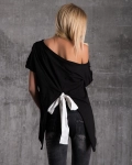 Relaxed-Fit Top With A Bow, Black Color