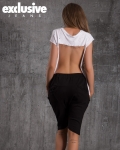 Power Backless T-Shirt, White Color