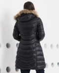 Grace Padded Jacket With Real Fur Trim, Green Color