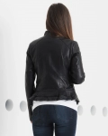 Behold Faux Leather Jacket, Black Color