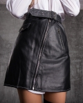 Affection Faux Leather Skirt, Black Color