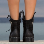 Sphere Leather Boots, Black Color