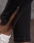 Motley Side Zip Jeans, Black Color