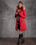 Perfecta Jacket With Real Fur Pom Pom, Black Color