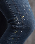 Mimosa Splattered Jeans , Blue Color