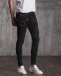 Conquer Studded Jeans, Black Color