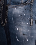 Trace Splattered Jeans, Blue Color