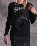Revolve Faux Leather Backpack, Black Color