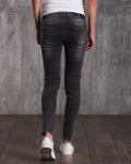 Influencer Jeans With Knee Patches, Black Color
