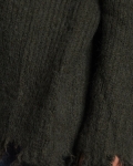 Loyal Distressed Hem Sweater, Black Color