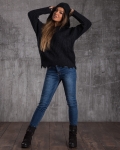 Groovy Hooded Sweater, Black Color