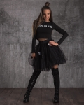 Heartbreaker Ballerina Skirt With Patches, Black Color