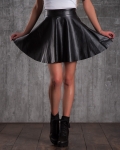 Minimalism Pleather Skirt, Black Color