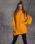 Pumpkin Spice Long Turtleneck Sweater, Grey Color