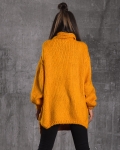 Pumpkin Spice Long Turtleneck Sweater, Grey Color