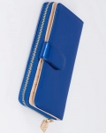 Divide Patent Leather Wallet, Blue Color
