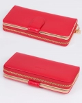 Divide Patent Leather Wallet, Red Color